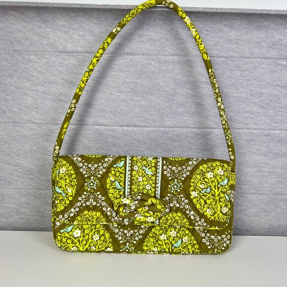 Vera Bradley Brown Yellow Floral Knot‎ Just A Clutch Sittin In A Tree Clutch Bag - Picture 1 of 16